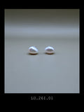 "The Lune" | Classic White Baroque Pearl Studs (No. LU.260816.01)