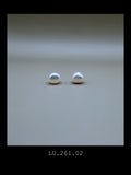 "The Lune" | Classic White Baroque Pearl Studs (No. LU.260816.02)