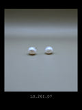 "The Lune" | Classic White Baroque Pearl Studs (No. LU.260816.08)