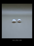 "The Lune" | Classic White Baroque Pearl Studs (No. LU.260816.07)